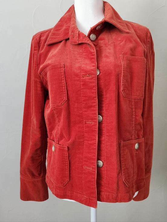 Casual Corner Jackets & Blazers - Casual Corner Orange Corduroy Button-Front Jacket